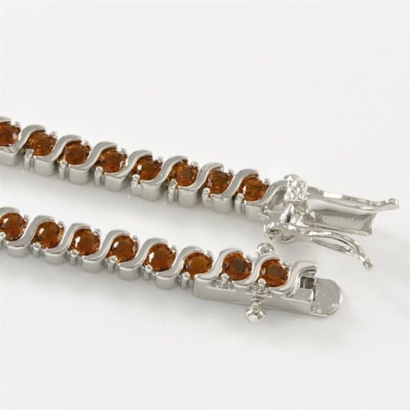 GLAMOURESQ, NEW, 5.25CT CITRINE, 14K GOLD-FILLED BRACELET BG904TZ - Picture 6 of 9